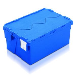 Economy Attached Lid Containers - 600L x 400W x 264Hmm - 48 Litres