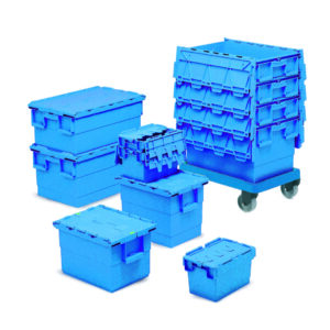 Premium Attached Lid Containers - 600L x 400W x 4000Hmm - 73 Litres