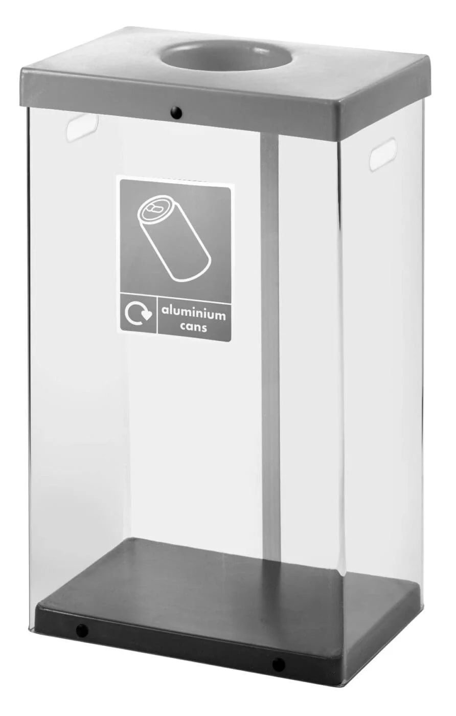 Clear Recycling Bins - Grey Lid/Cans - Image 2
