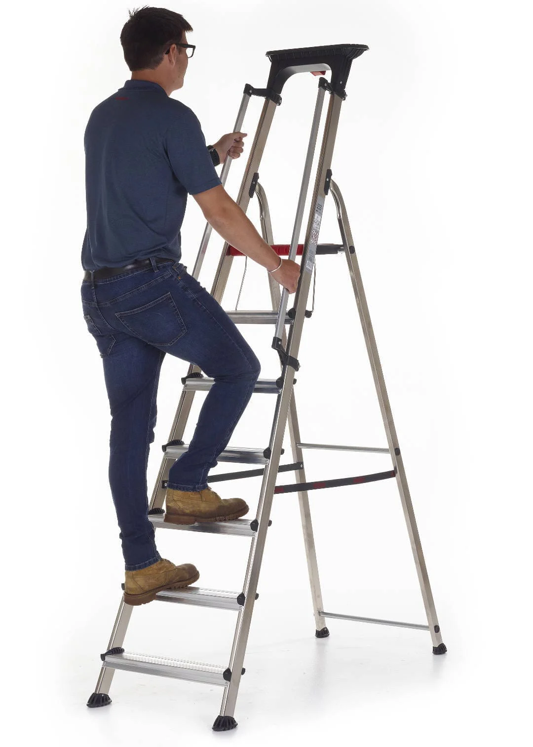 Double Decker Aluminium Stepladder with Handrails