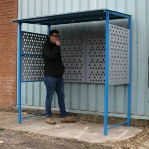 Smoking Shelter with Punched Steel Sides