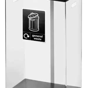 Clear Recycling Bins - Black Lid/General Waste