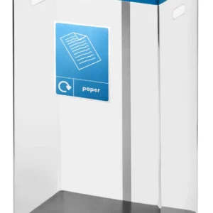 Clear Recycling Bins - Blue Lid/Paper