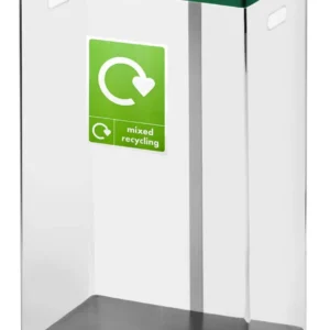 Clear Recycling Bins - Green Lid/Food Waste