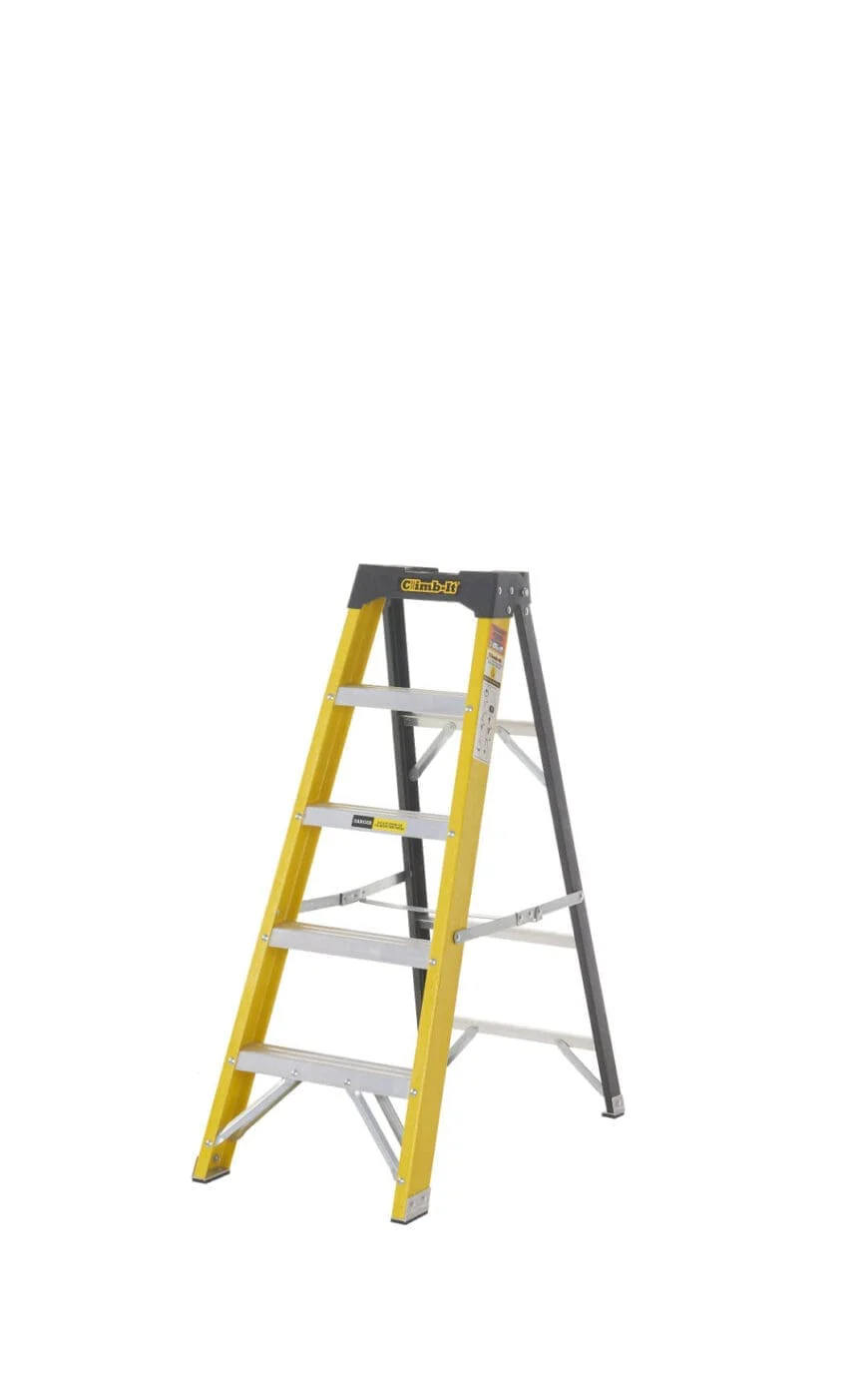 Climb-It Glass Fibre Swingback Stepladders