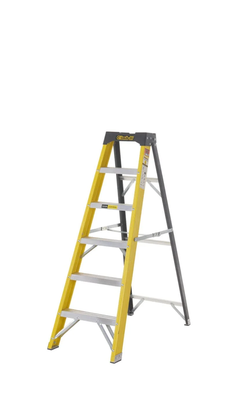 Climb-It Glass Fibre Swingback Stepladders