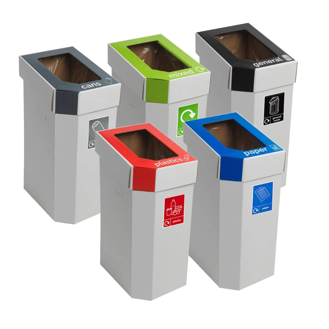 Cardboard Recycling Bins - Set of 5