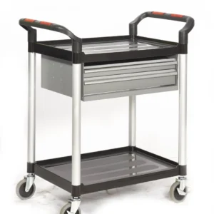 Proplaz Shelf Trolley - 2 Shelves with 2 x Steel Drawers