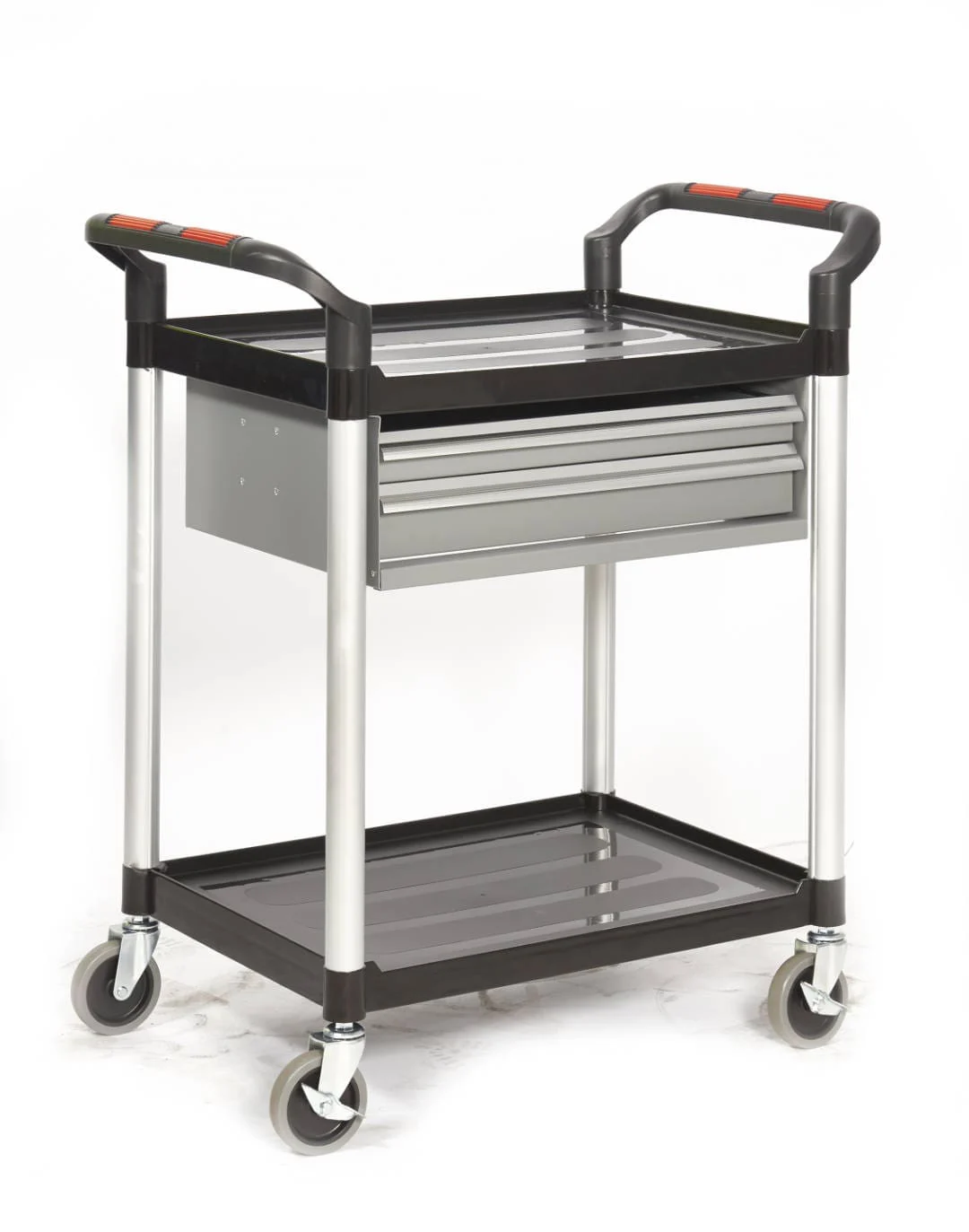 Proplaz Shelf Trolley - 2 Shelves with 2 x Steel Drawers