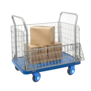 Proplaz Super Silent Platform Truck - Mesh with Open Top & 1/2 Drop Side