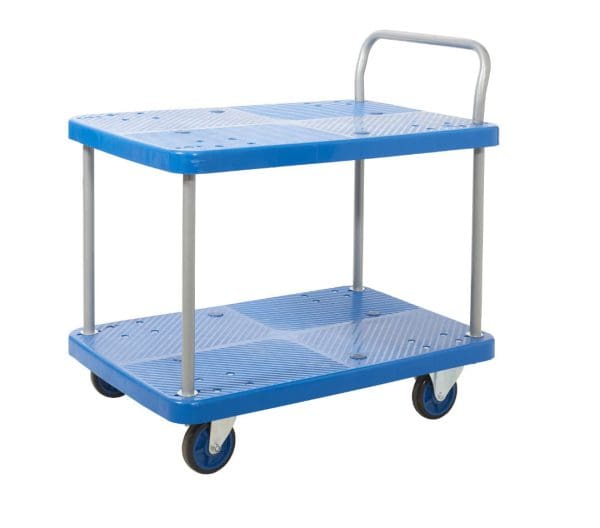 Proplaz Blue Platform Trolley - 2 Tier