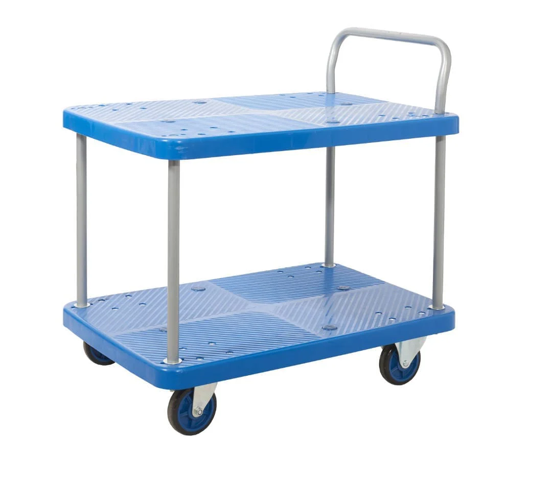 Proplaz Blue Platform Trolley - 2 Tier
