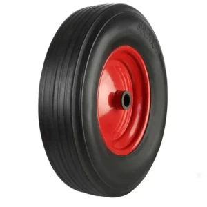 Black wire Rubber Tyred Wheels With Coloured Metal Centres
