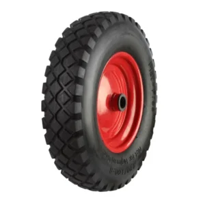 Black Pneumatic Tyred Wheels With Coloured Metal Centres