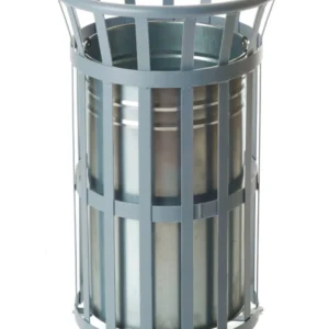 Outdoor Open Top Steel Bins - Light Grey/40L