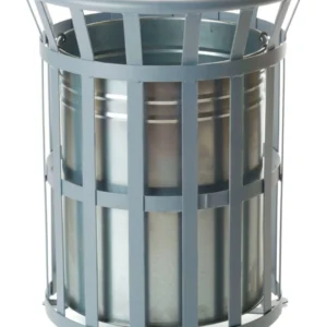 Outdoor Open Top Steel Bins - Light Grey/70L