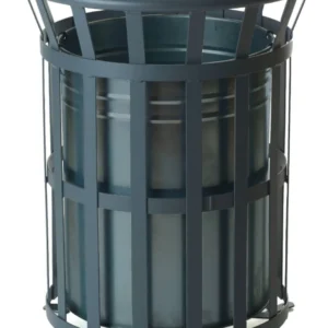 Outdoor Open Top Steel Bins - Dark Grey/70L