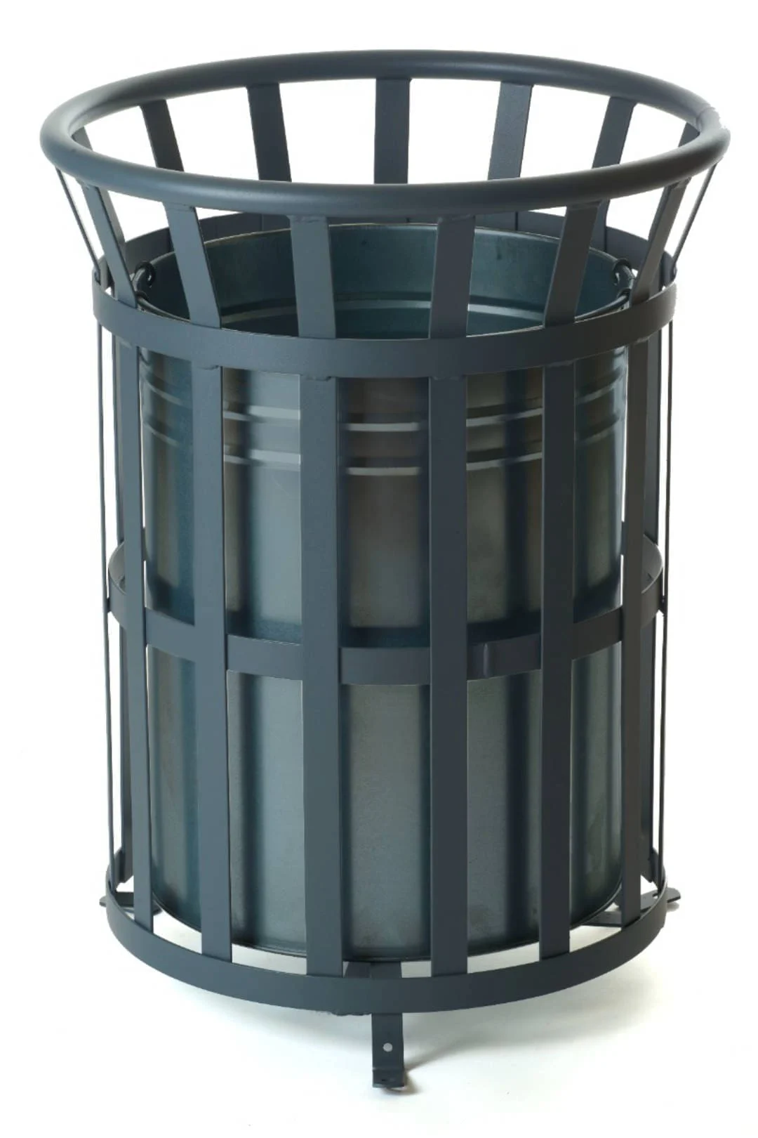 Outdoor Open Top Steel Bins - Dark Grey/70L