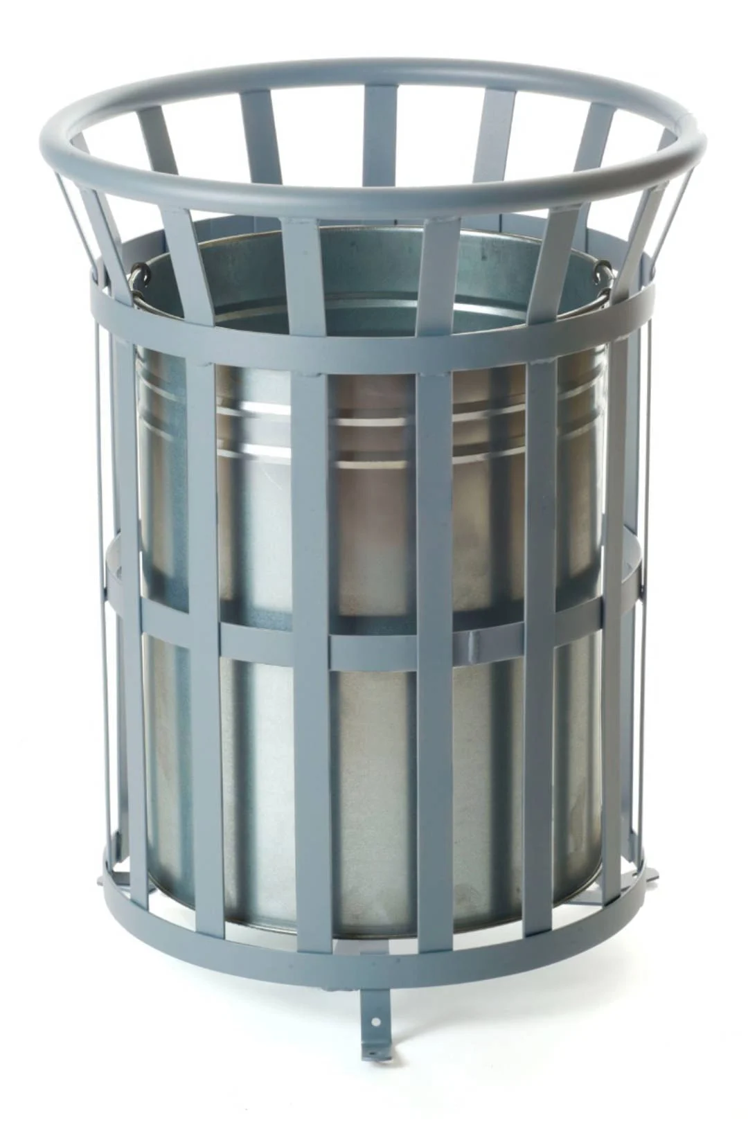 Outdoor Open Top Steel Bins - Light Grey/70L - Image 2
